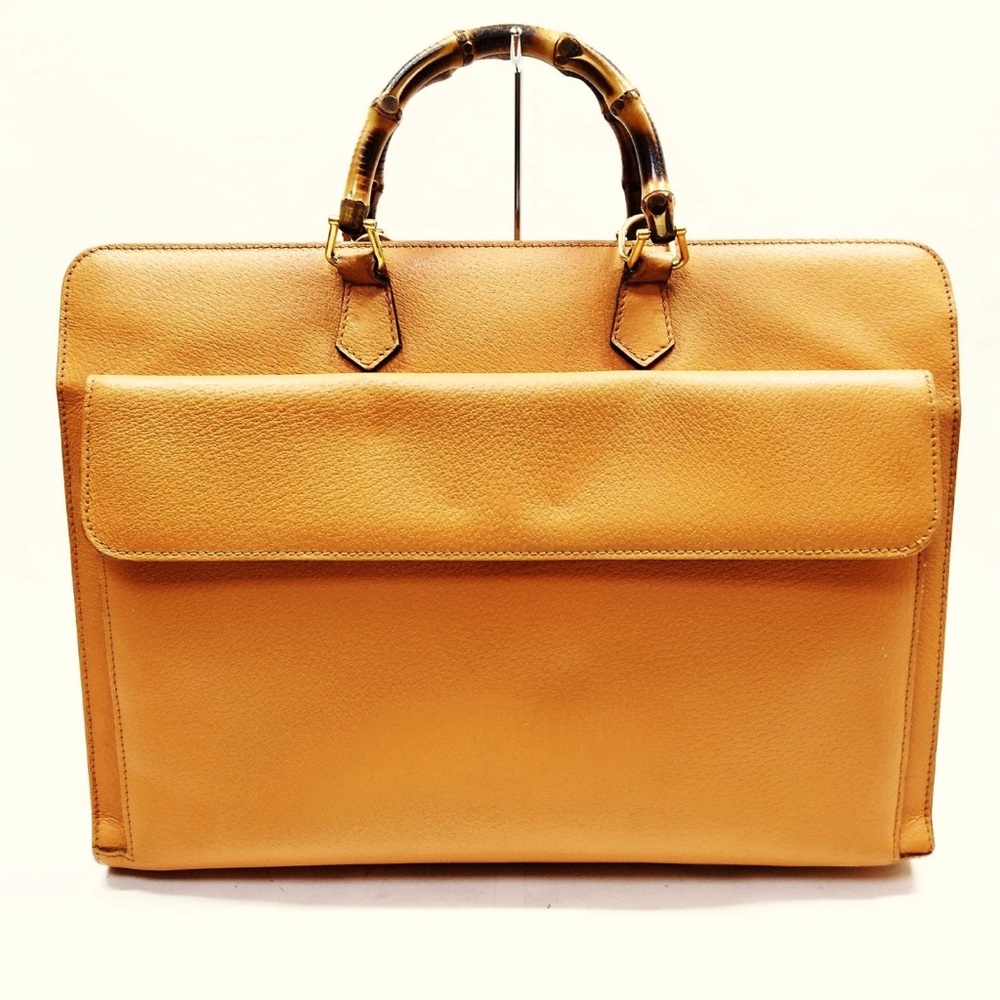 Gucci Bamboo Tan Leather Briefcase/Handbag